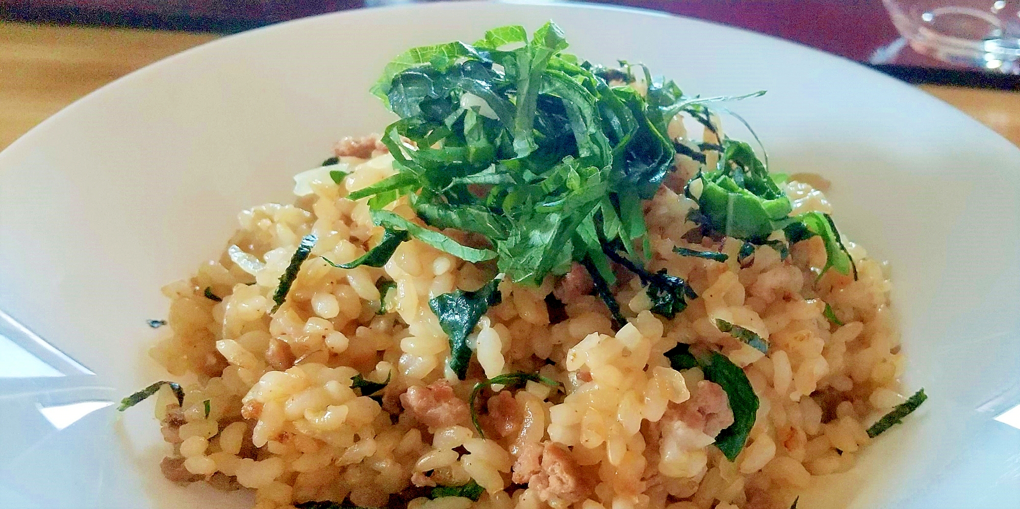 梅肉チャーハン～豚ひき肉と大葉～