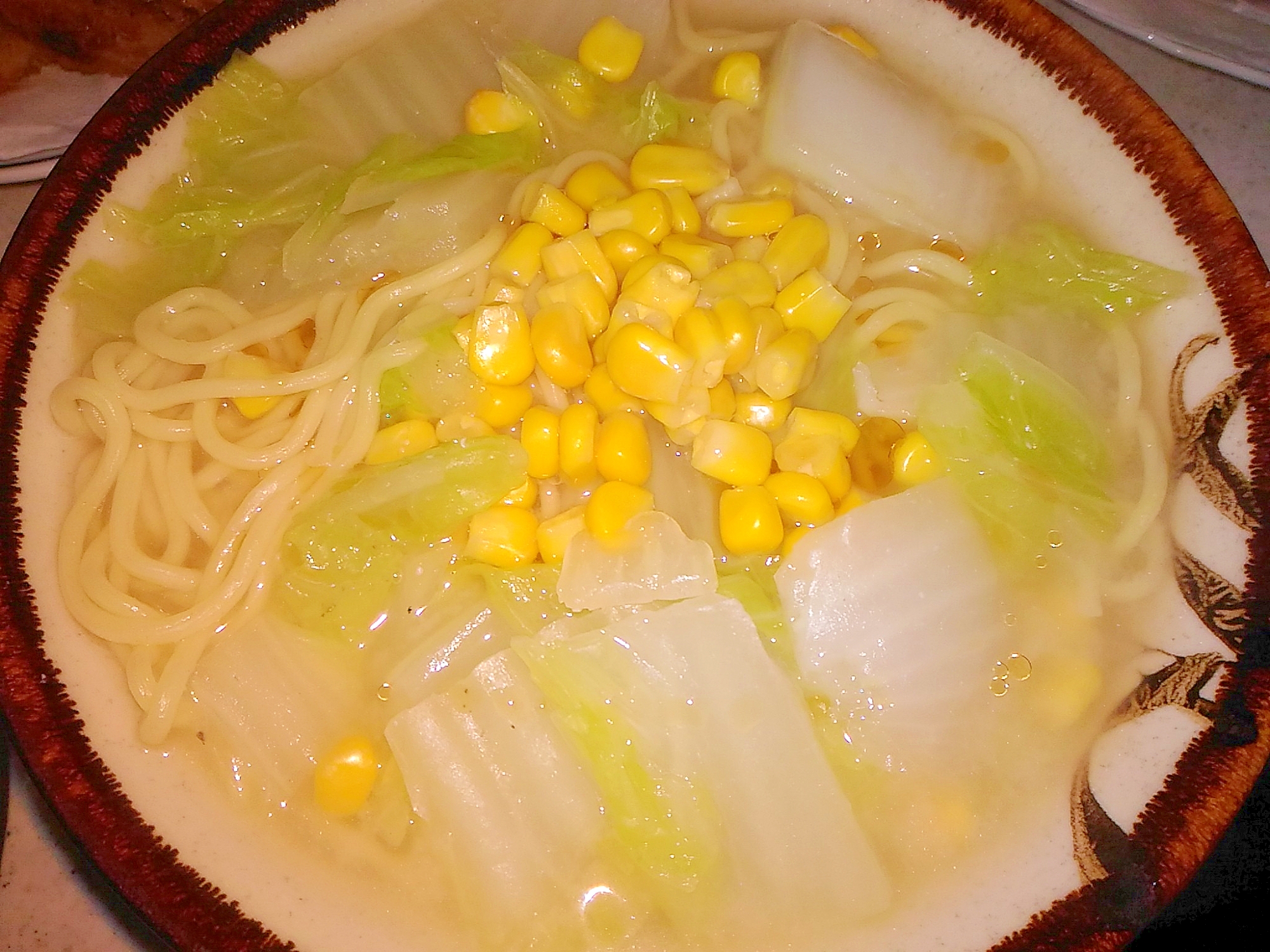 コーンと白菜の味噌ラーメン