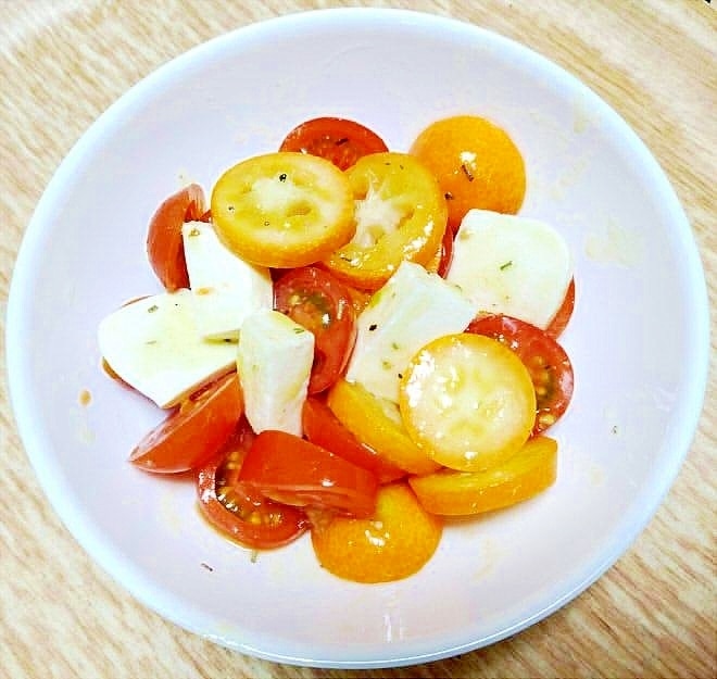 簡単で豪華☆ミニトマトと金柑＆モッツァレラのサラダ レシピ・作り方