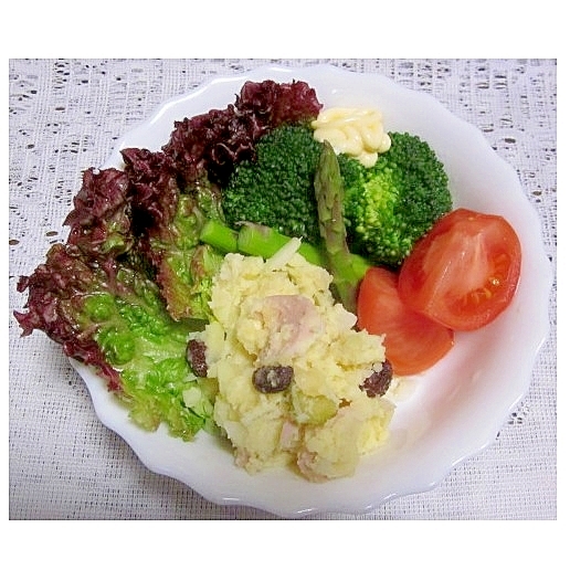 ポテトサラダ（ハム・レーズン・きゅうりピクルス）