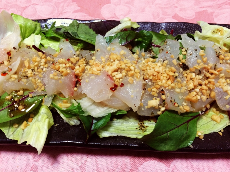 ナッツで香ばしい鯛のカルパッチョ レシピ 作り方 By Halpin 楽天レシピ