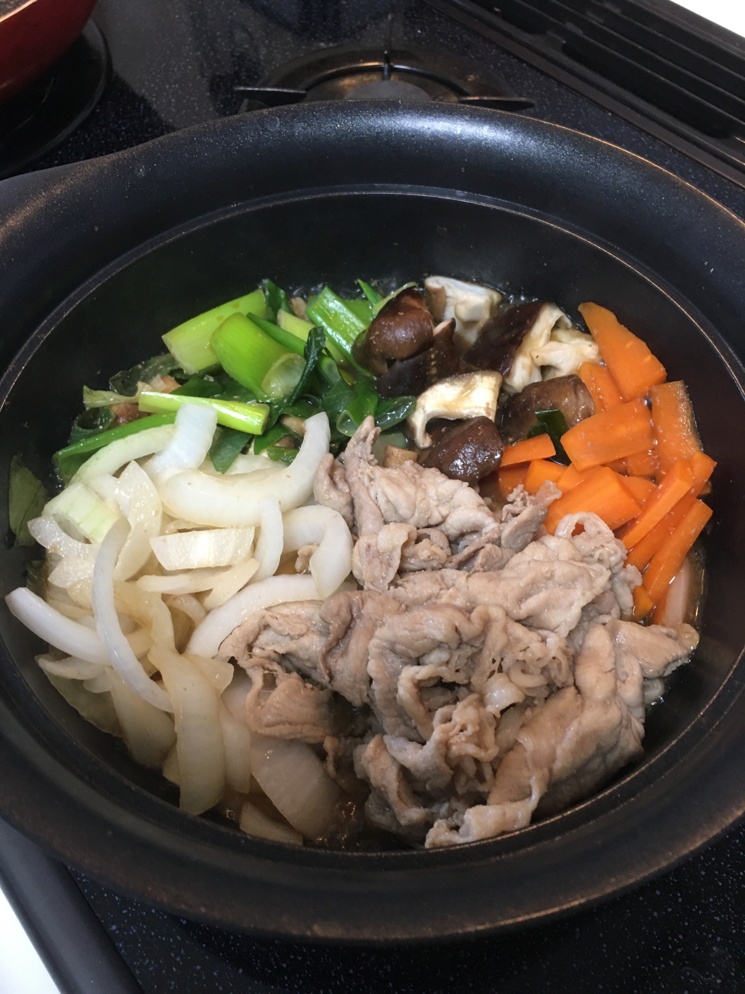 新玉ねぎ　たっぷりの豚すき煮