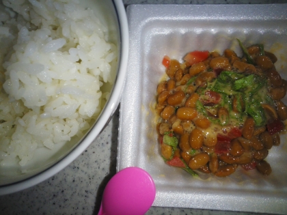 納豆の食べ方-大葉＆紅しょうが♪