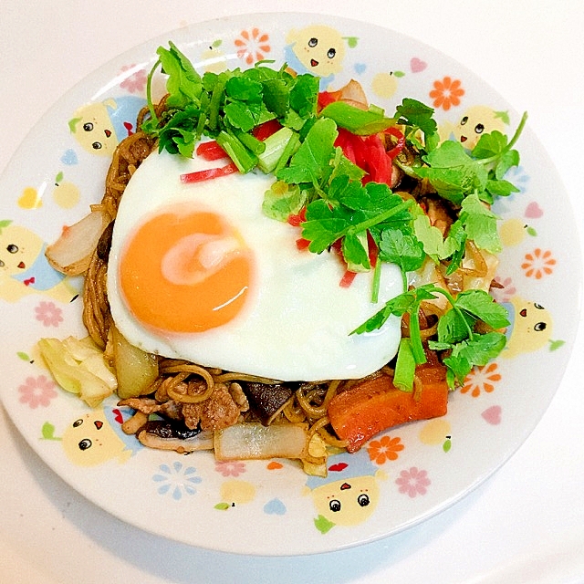 あれこれ具沢山☆イカと豚の焼きそば