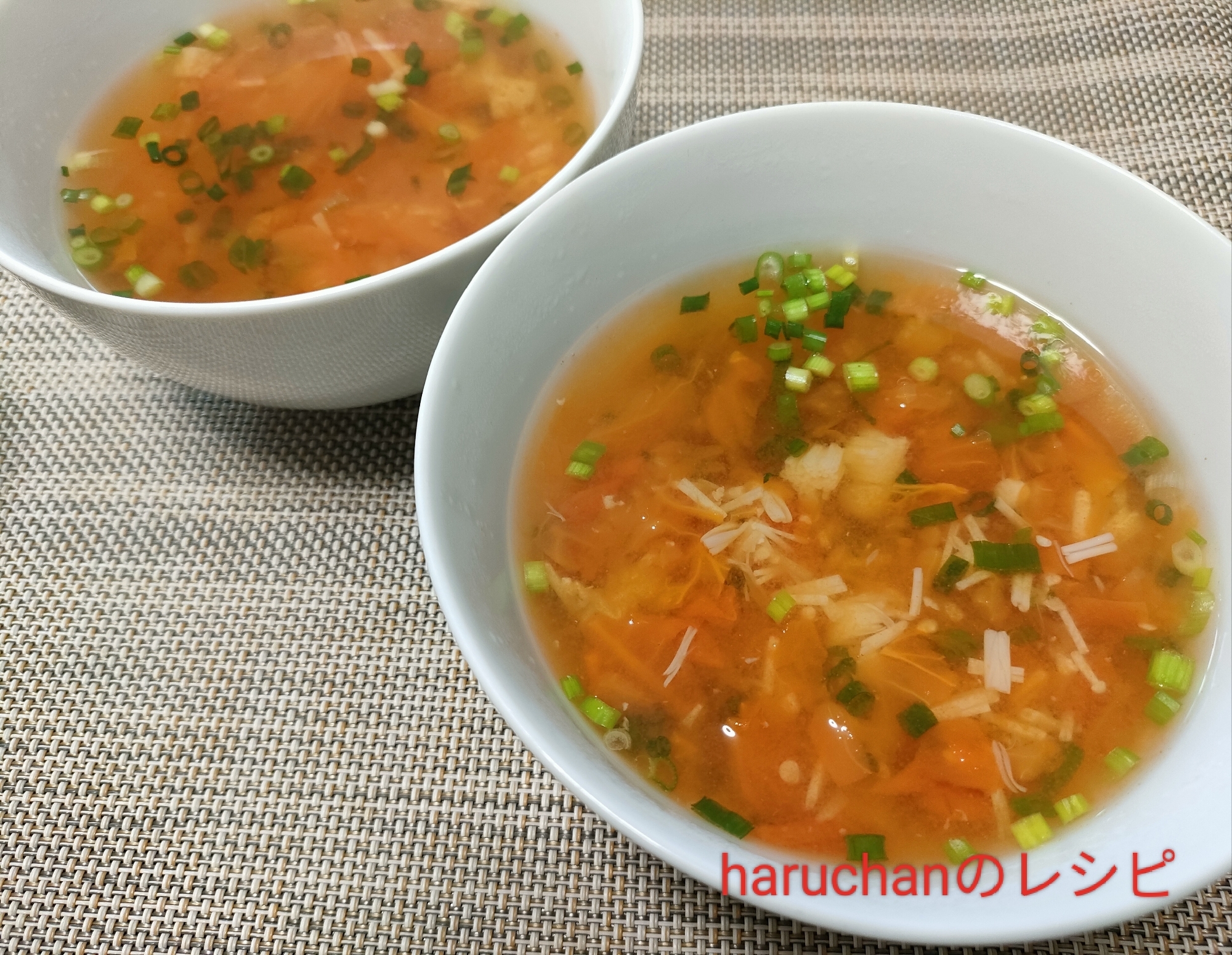 トマトとえのきの和風だしスープ