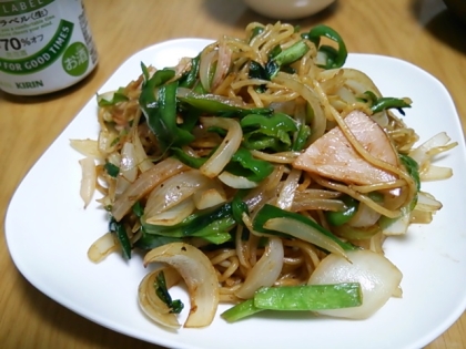 休日ランチ＊ニラハム焼きそば＊