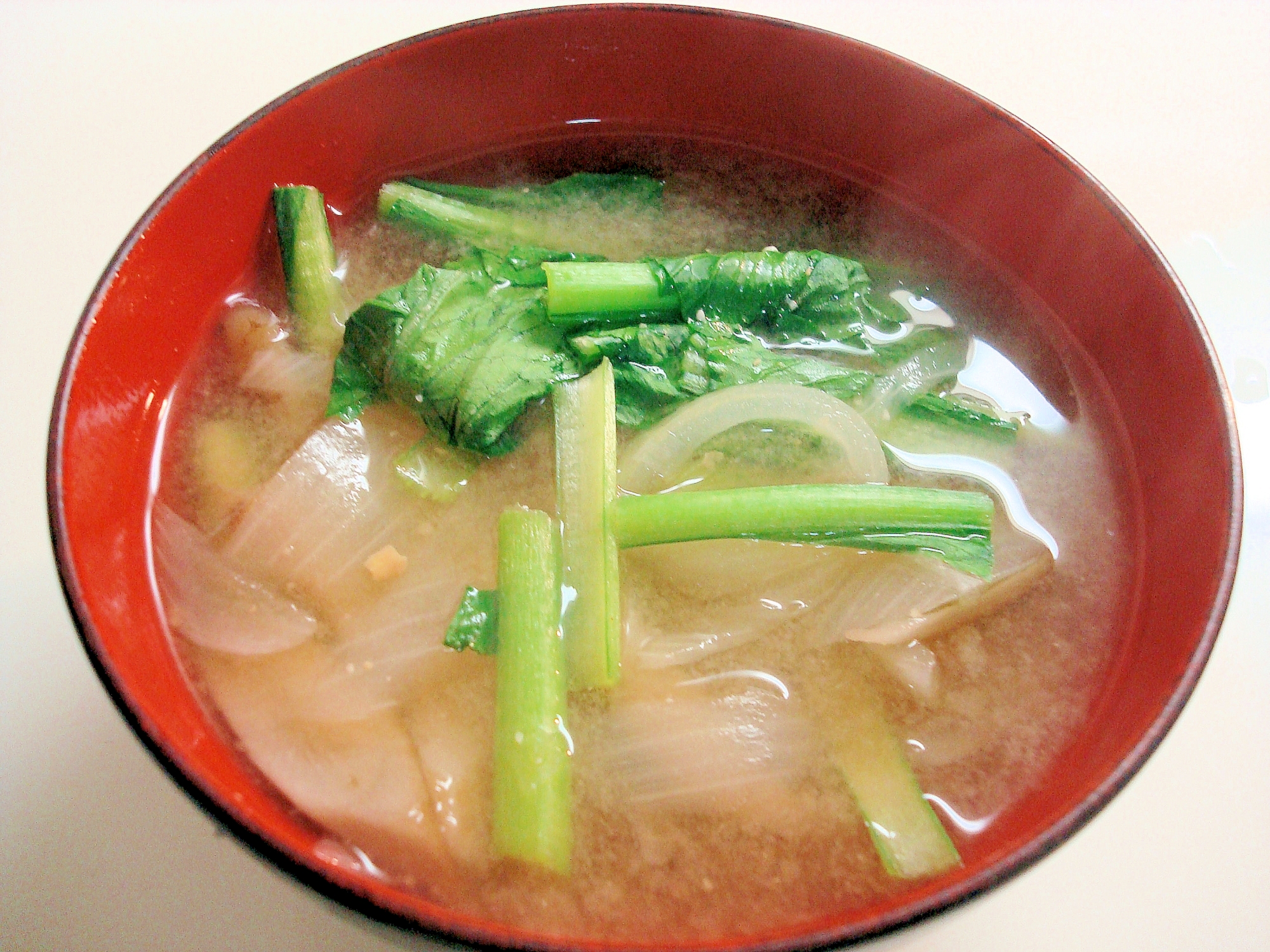 小松菜とごぼうの味噌汁