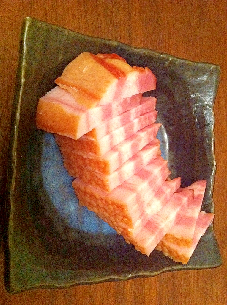 ストウブ鍋で♪フライパンで♪ベーコンの燻製☆