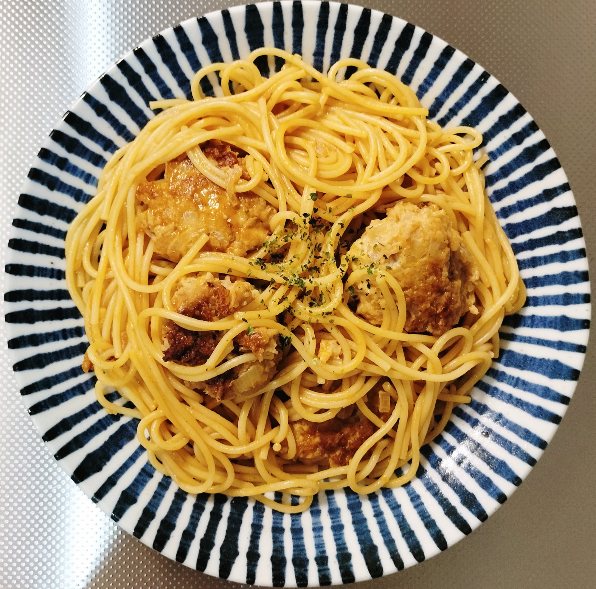 【ケチャップで♪】鶏肉のミートボールスパゲッティ