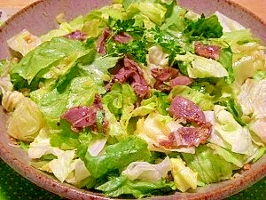 葱塩風味☆砂肝とレタスのサラダ