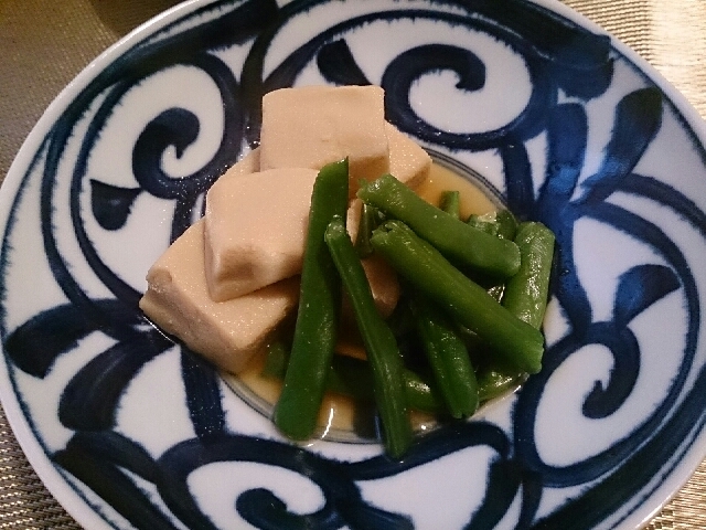 できる風！簡単☆高野豆腐といんげんの含め煮