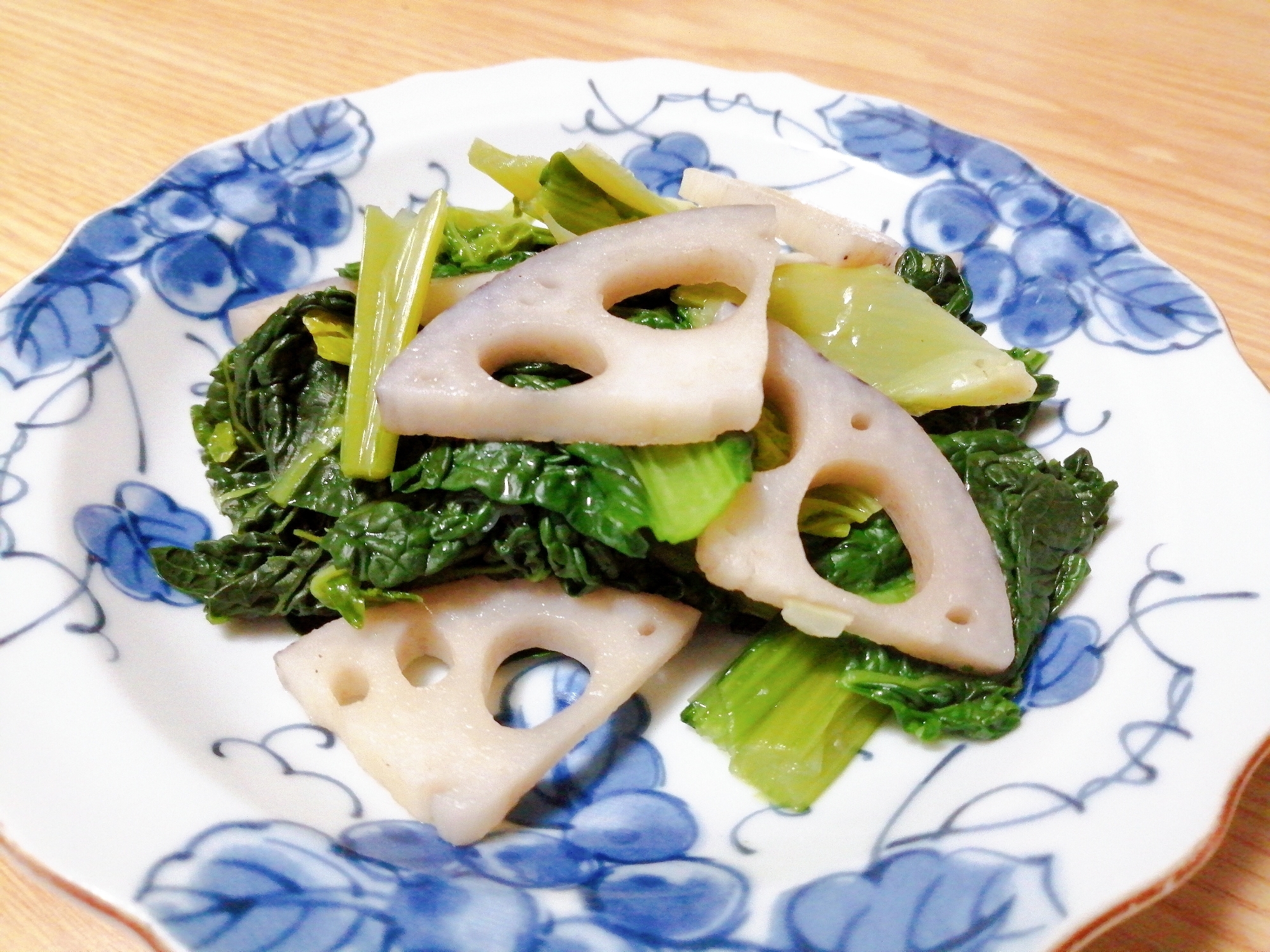 レンジで☆れんこんと雪菜のコンソメ和え