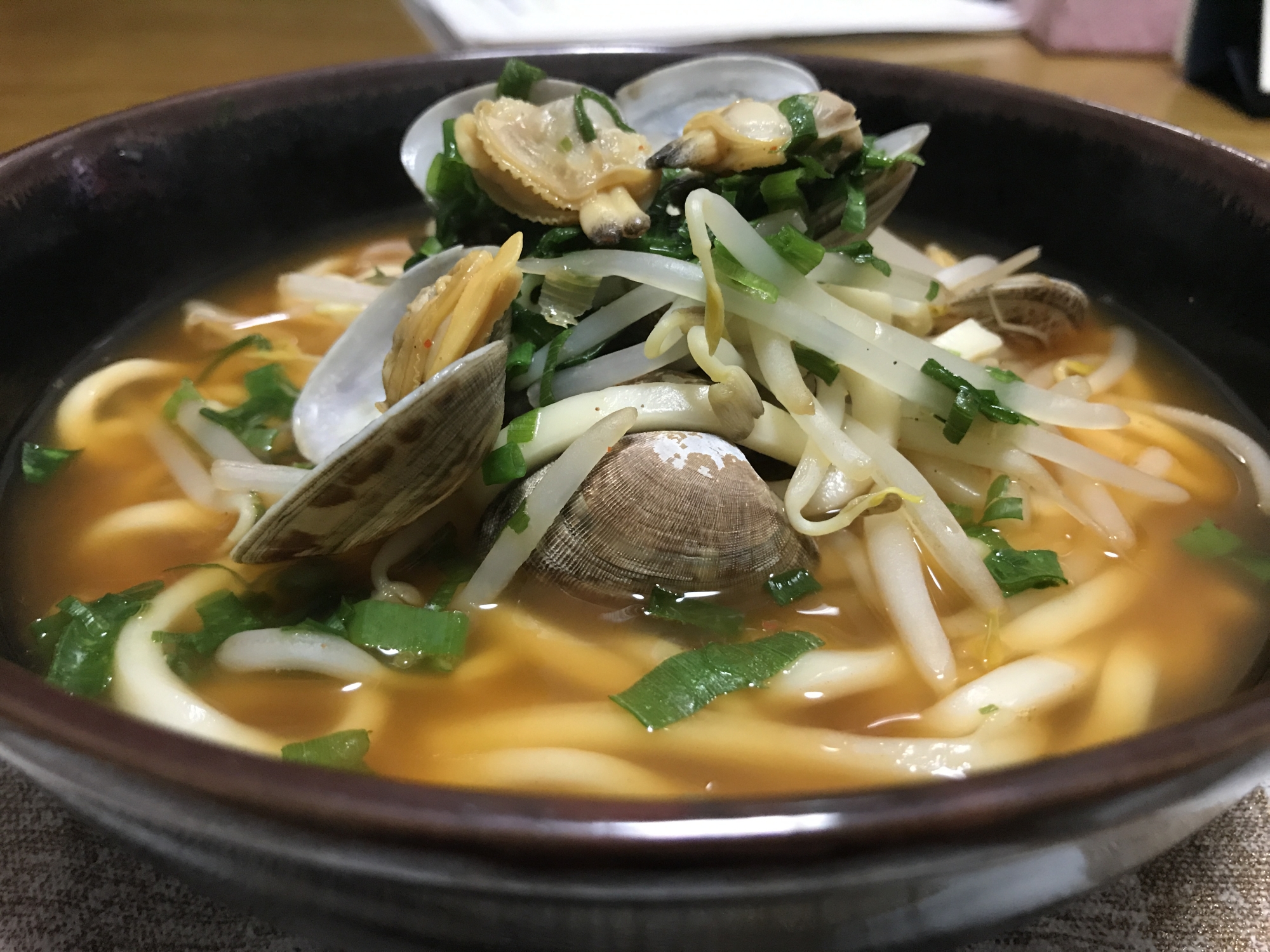 辛ラーメンのスープで作るあさりうどん レシピ 作り方 By シオン 楽天レシピ