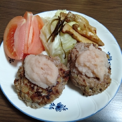 さっぱりヘルシー、でも食べごたえがあってよかったです！ソースの代わりに、梅大根おろしとポン酢で頂きました〜