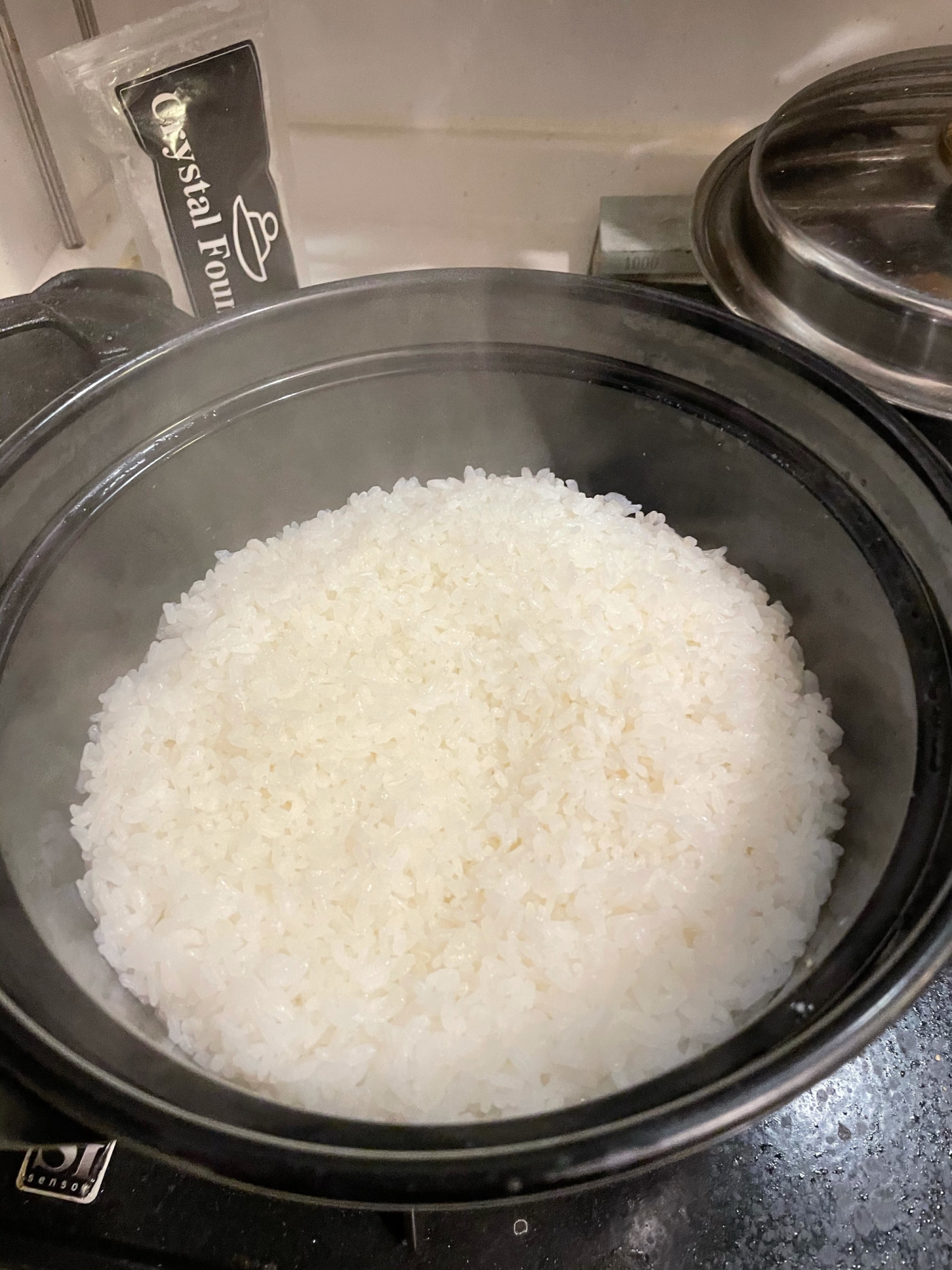 土鍋炊飯の水加減(7分づき、白米)