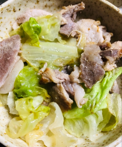 包丁いらず！豚こま肉とレタスの炒め物