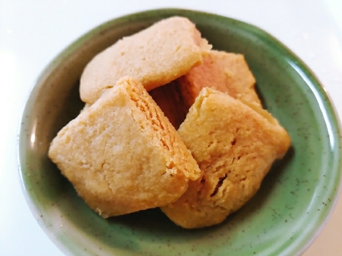 レンジとビニール袋で黄な粉クッキー