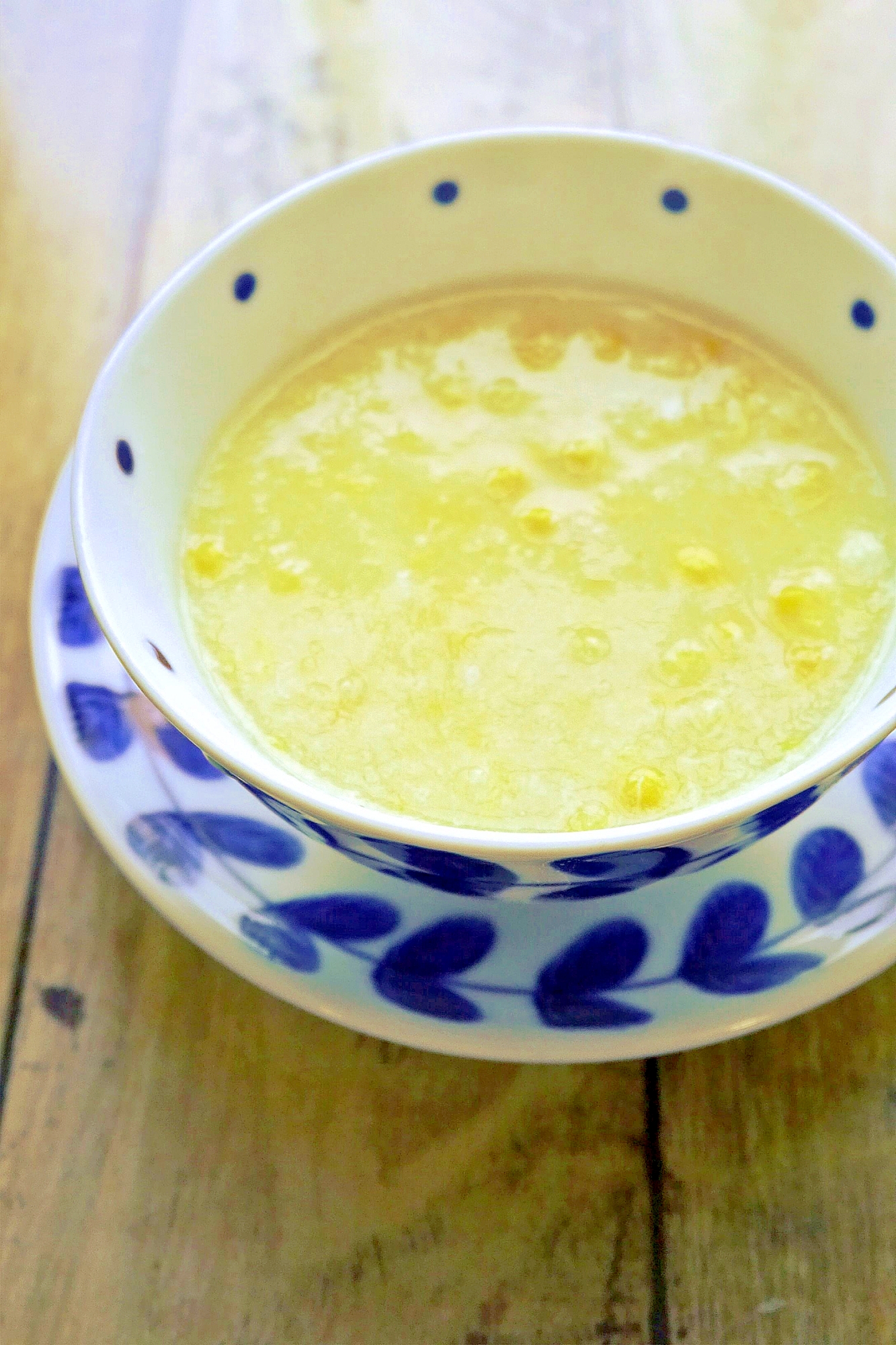 香る旬トウモロコシの卵スープ