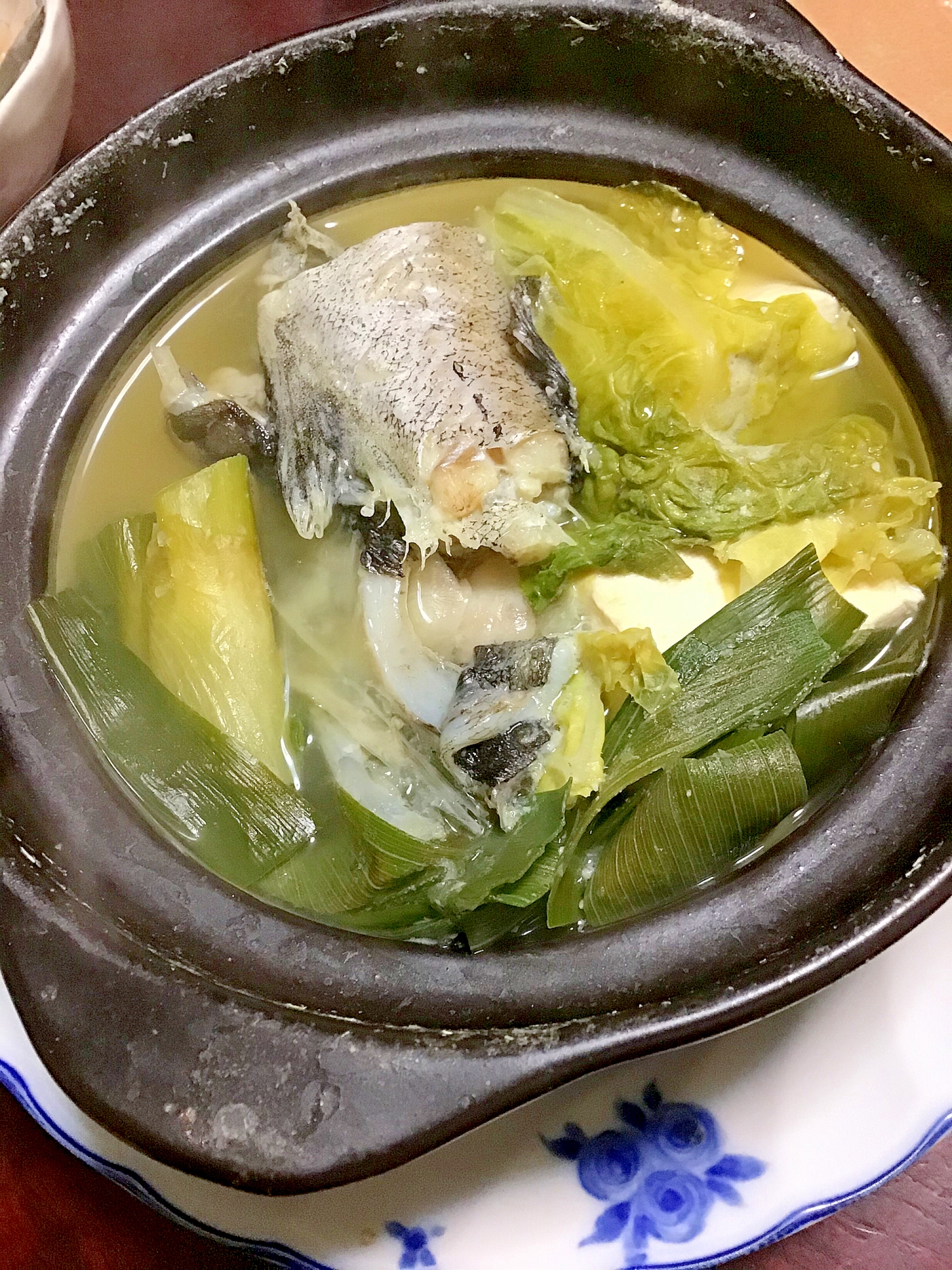 生タラと下仁田葱の湯豆腐鍋。