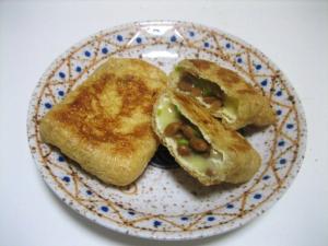 油揚げの納豆チーズ巾着