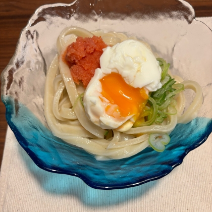 明太バター釜玉風うどん