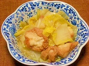 白菜と油麩の煮物