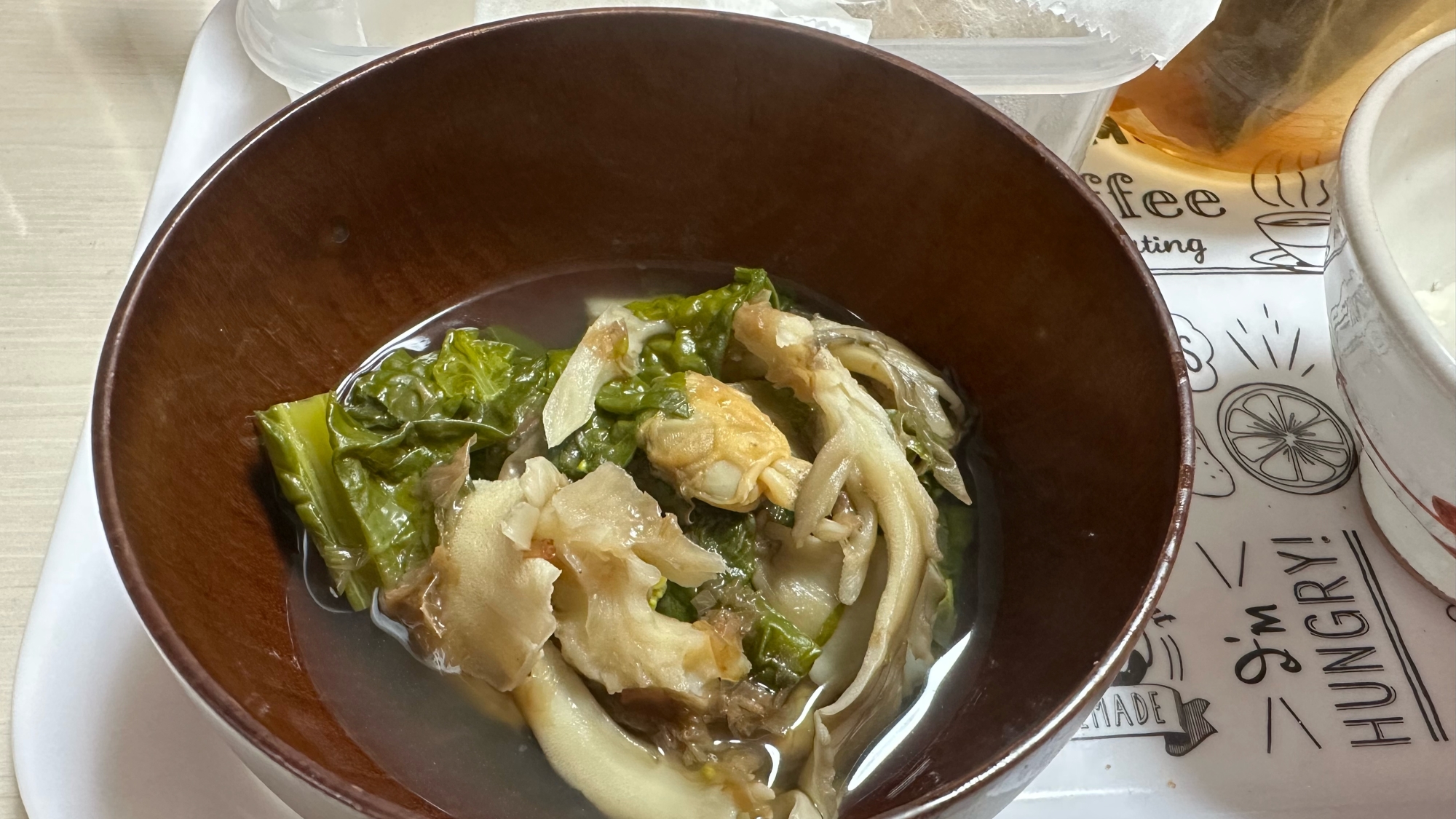 葉酸⭐菜の花舞茸あさりの白だしスープ