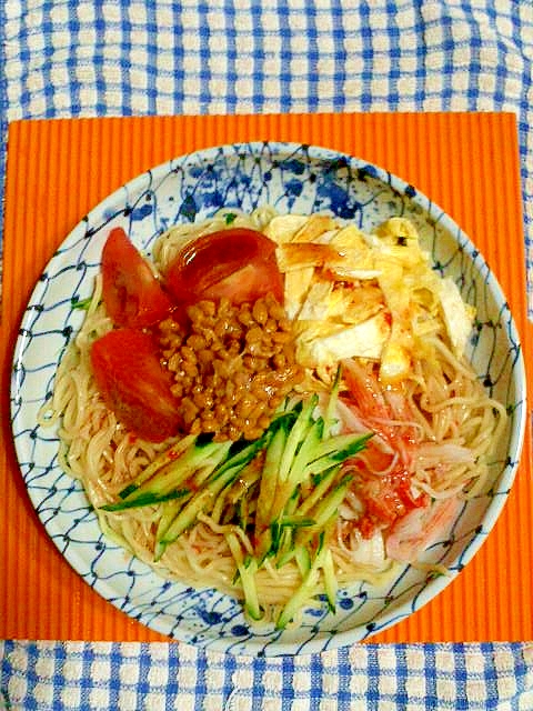 ピリ辛納豆冷麺♪