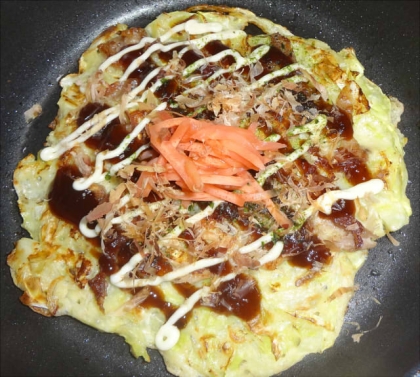 ねぎとツナの卵とじお好み焼き風
