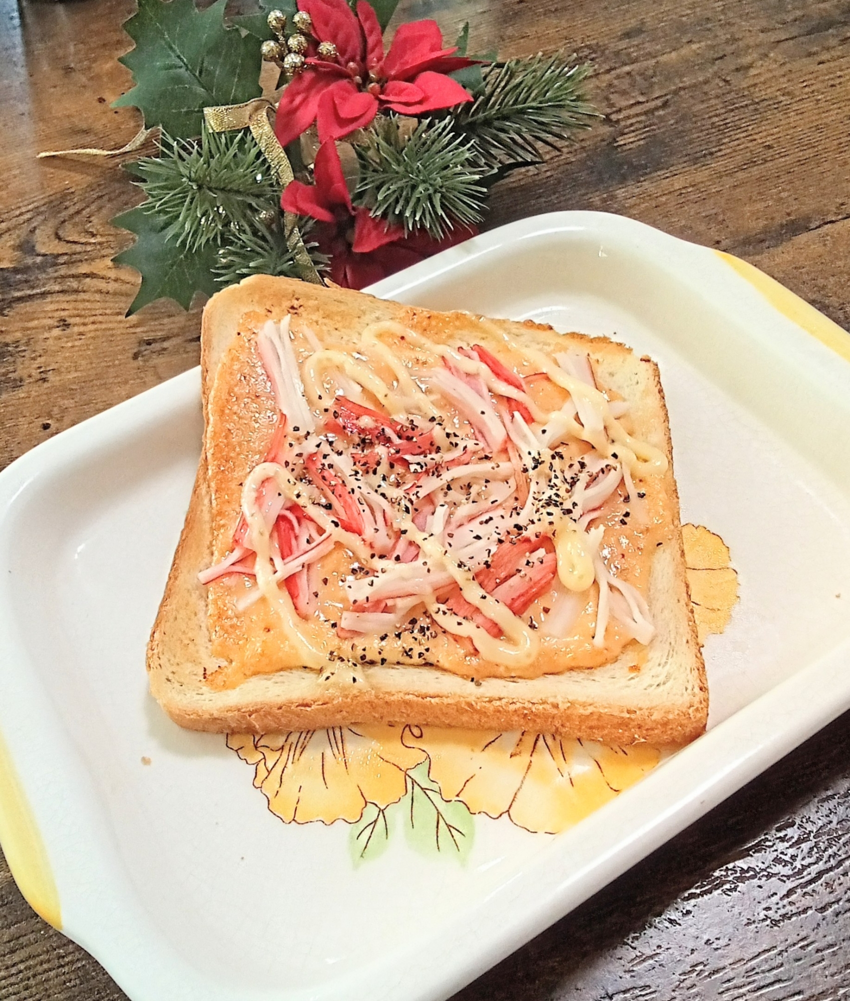 カニカマ明太マヨDeトースト！