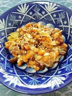 納豆の食べ方-香味漬物♪