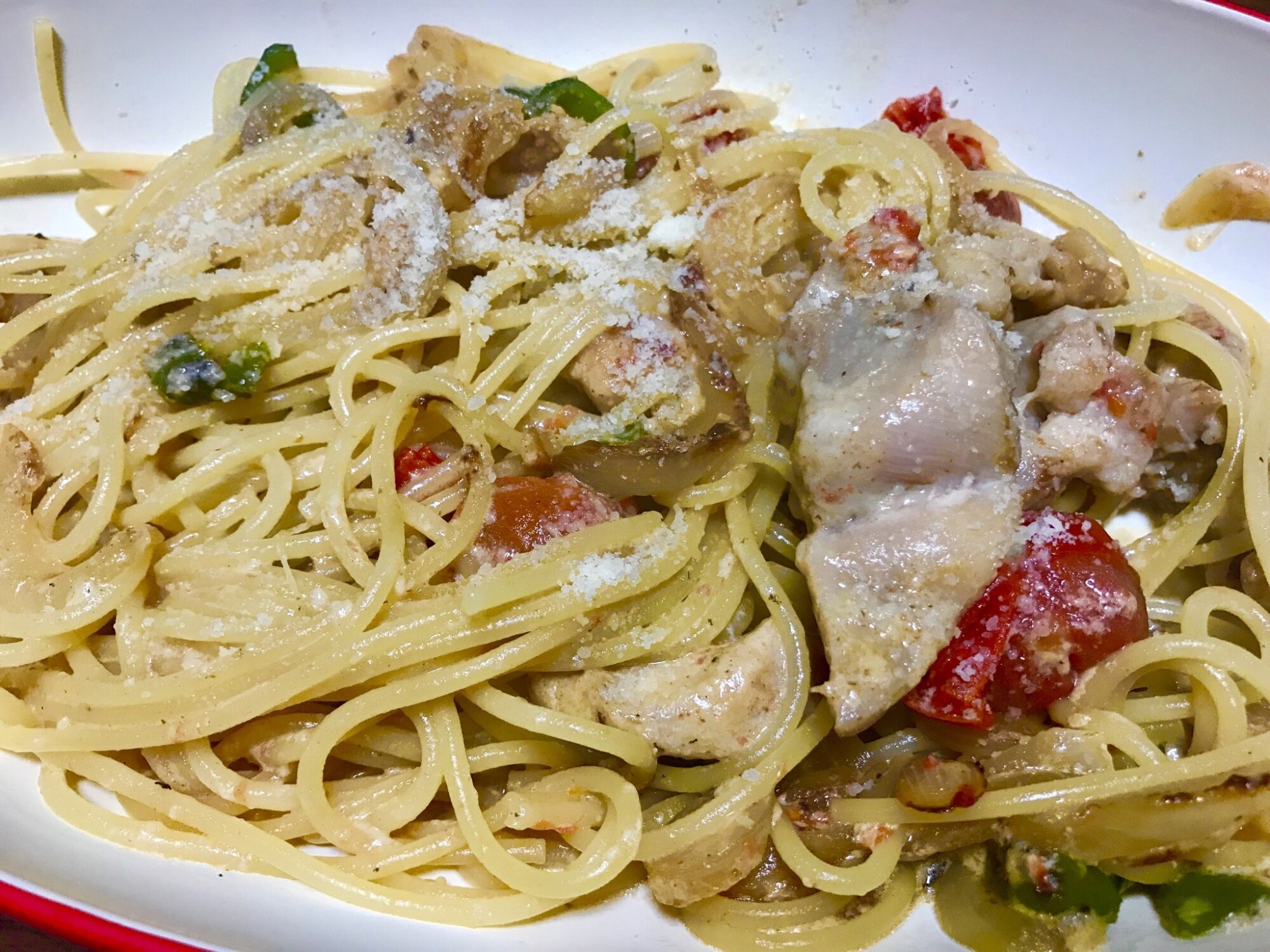 鶏肉と粉チーズのパスタ レシピ 作り方 By ゆーりika 楽天レシピ