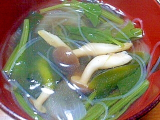 しめじとほうれん草と春雨の中華スープ レシピ 作り方 By イ シュリー 楽天レシピ