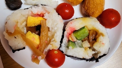 ご飯少なめᕷ*もち麦入り蟹マヨ巻き寿司ꕤ୭*