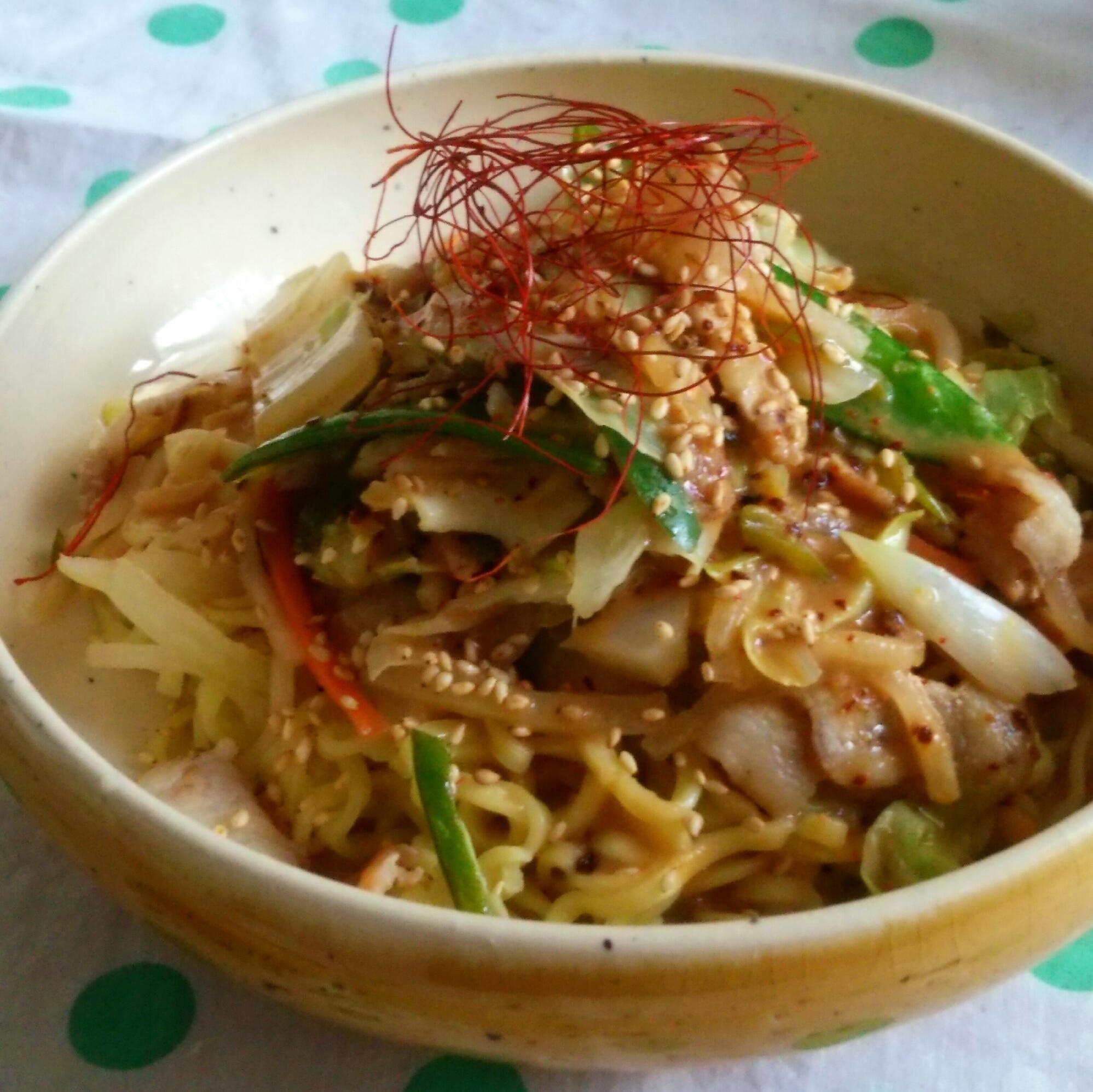 マルちゃん正麺で☆汁なし豆乳ピリ辛味噌ラーメン レシピ・作り方 by あごまるっち｜楽天レシピ