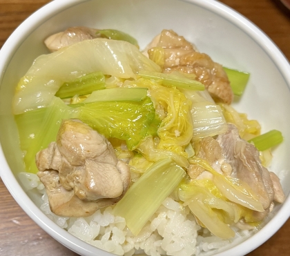 鶏もも肉と白菜のあんかけ丼