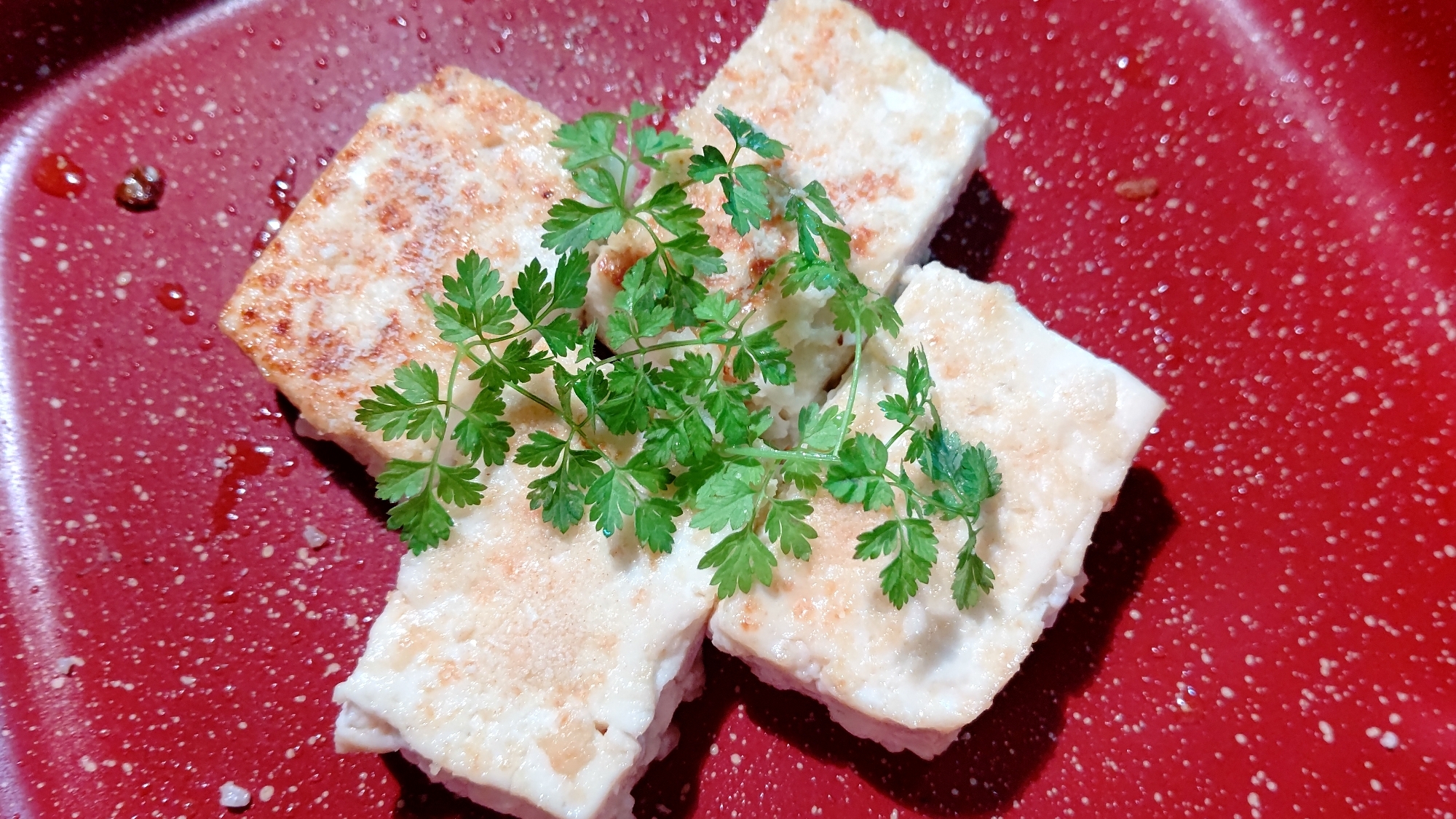 簡単おつまみ　塩麹豆腐のステーキ