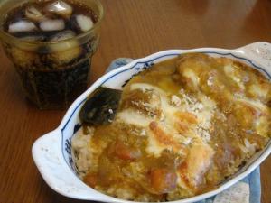 残ったカレーでドリア