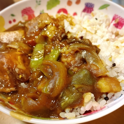 夏野菜の茄子とピーマンカレー