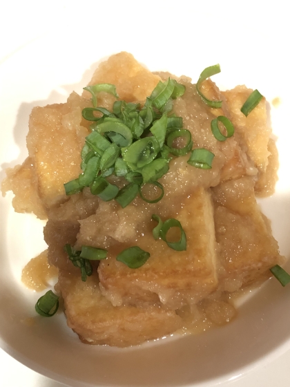 コロコロ厚揚げのみぞれ生姜焼き♪