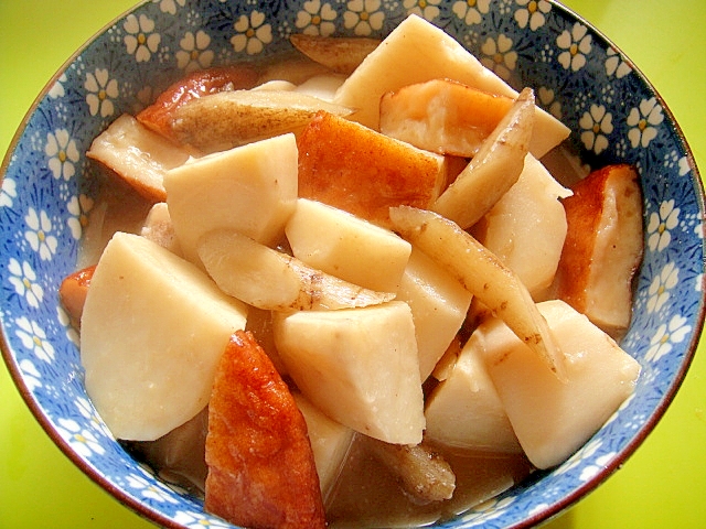 里芋とごぼうさつま揚げの味噌醤油煮