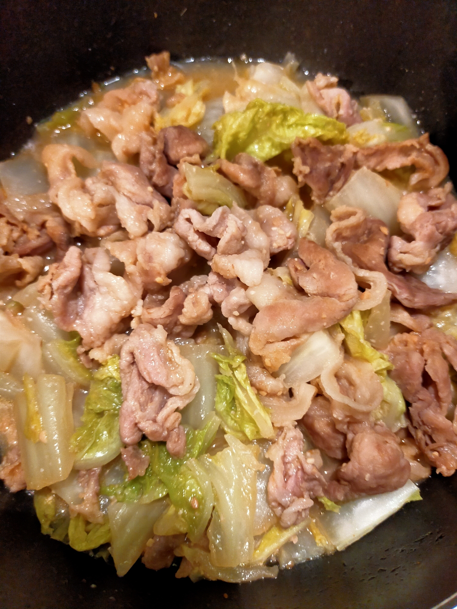 生姜焼き味付肉で♪白菜と豚肉の味噌炒め