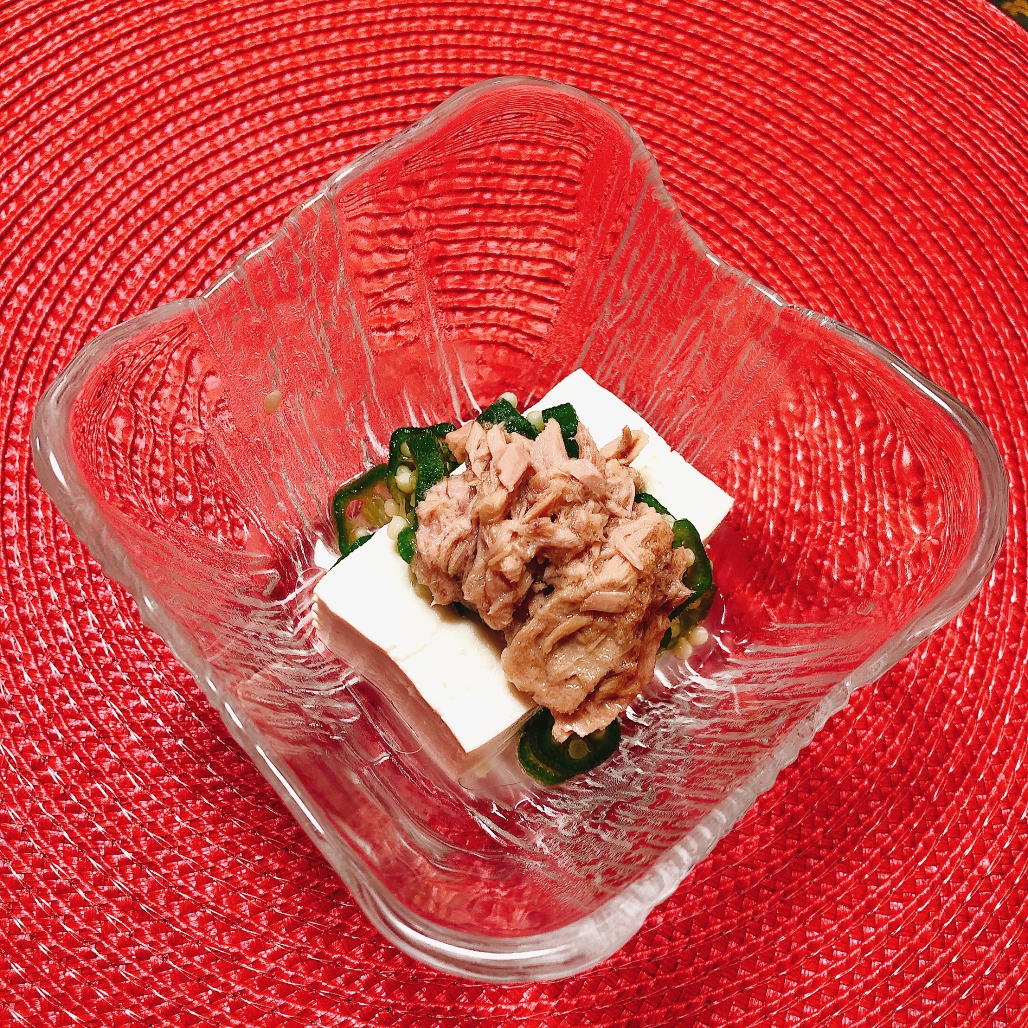 オクラツナ♪冷奴ෆ˚*