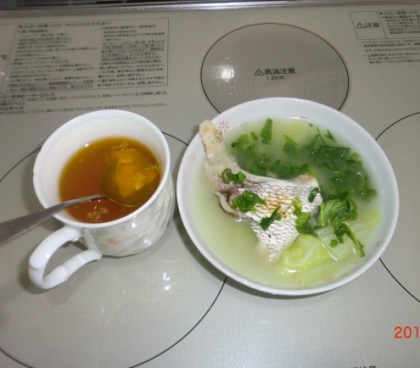 鯛のあらと白菜のスープ