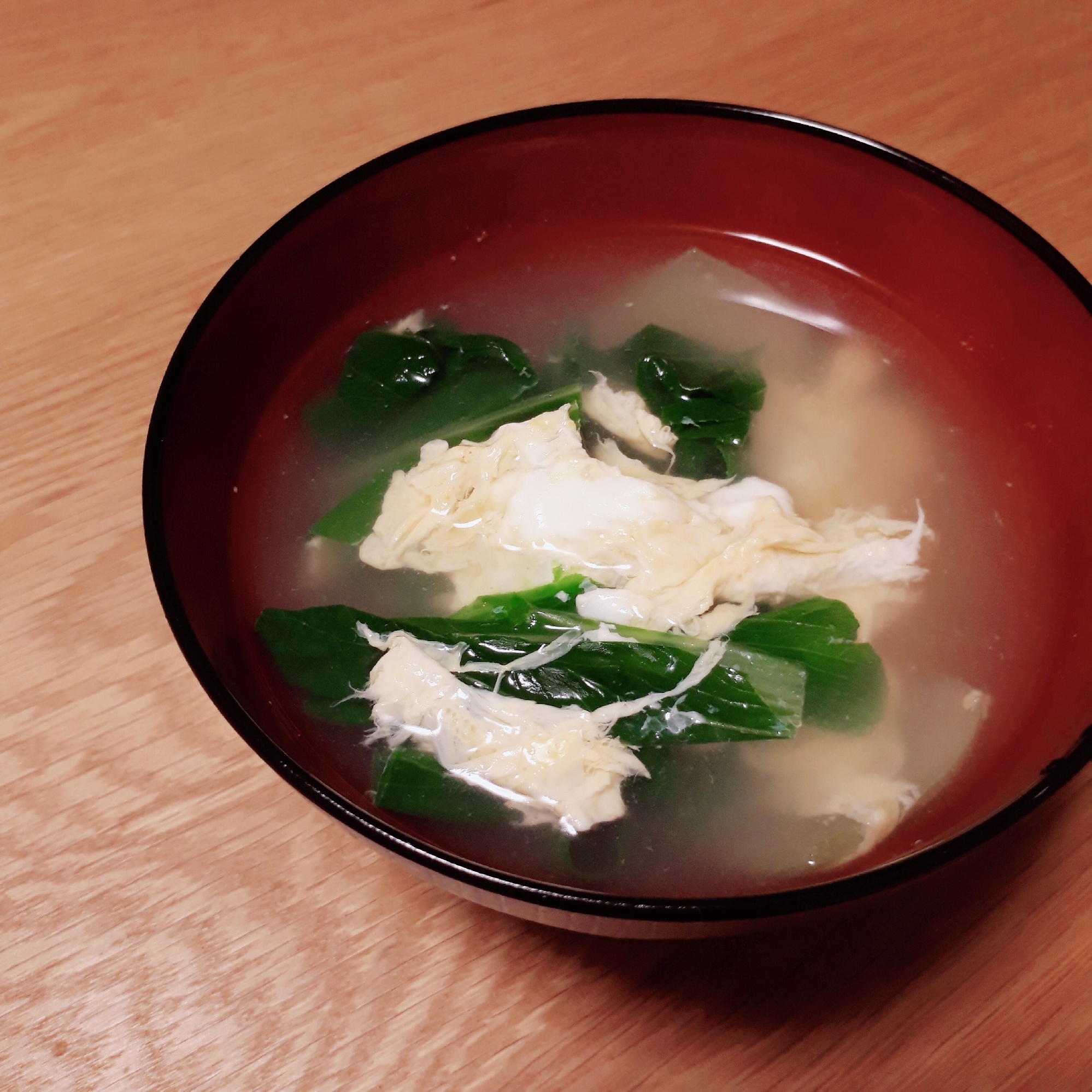 コクうま☆青梗菜と卵の中華スープ