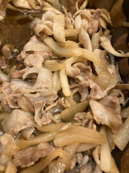 豚肉と大根と舞茸の甘辛炒め煮