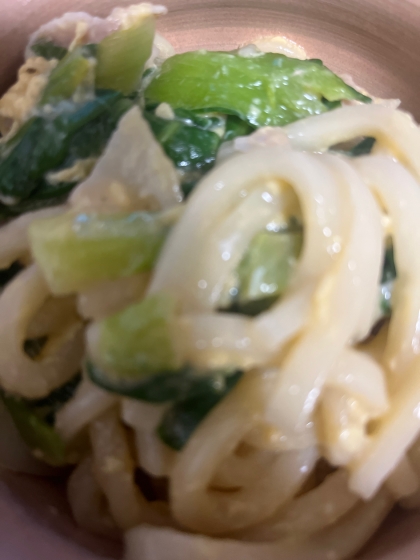 フライパン１つで！とろっと卵の釜玉風焼うどん