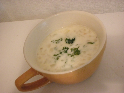 冷凍マッシュポテトで簡単スープ