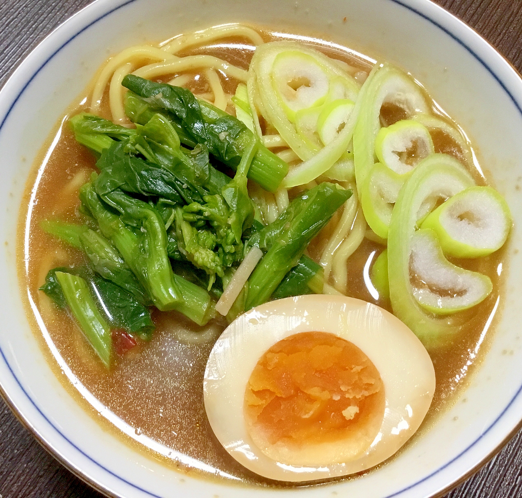 菜の花と温玉ラーメン レシピ 作り方 By まゆぱとら 楽天レシピ