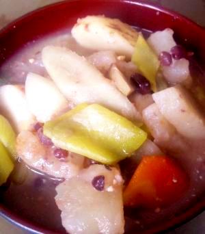「煮ごめ」広島の郷土料理☆小豆の入った野菜の煮物